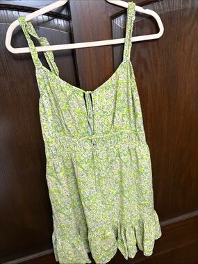 American Eagle Green Floral Dress
